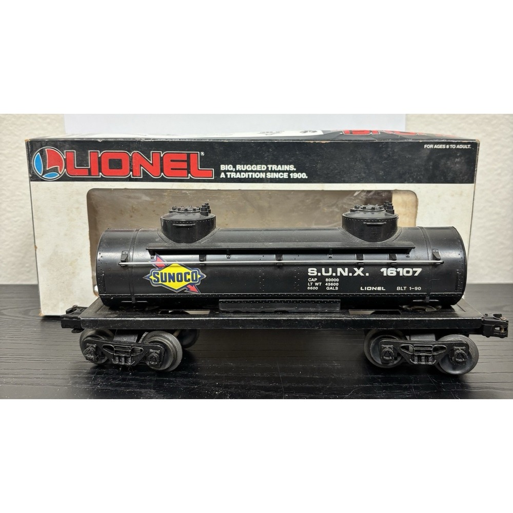 Lionel 6-16107 Sunoco Two Dome Tank Car O Gauge 1990 w/ Box SUNX 16107